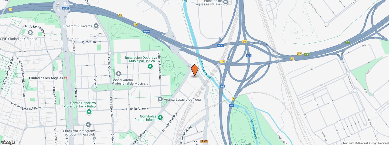 Location Map for Edificio Novosur, Avenida Rosales, 42, Villaverde, Madrid, 28041