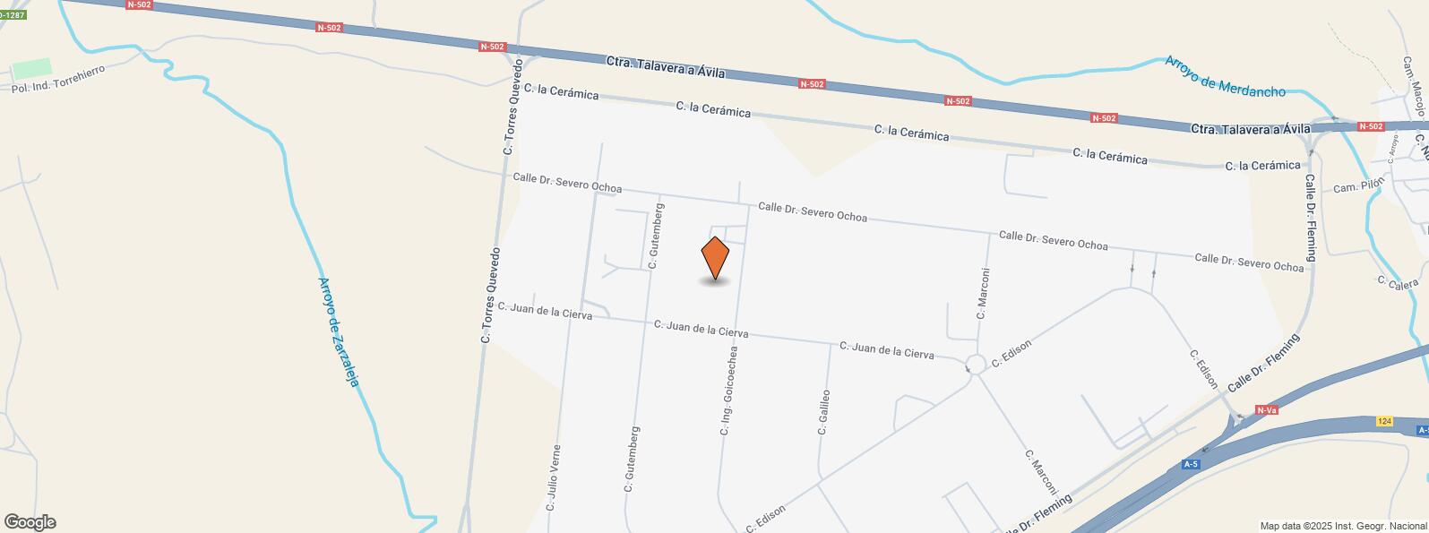 Location Map for Calle Ingeniero Goicoechea, 30, Talavera de la Reina, Toledo, 45614