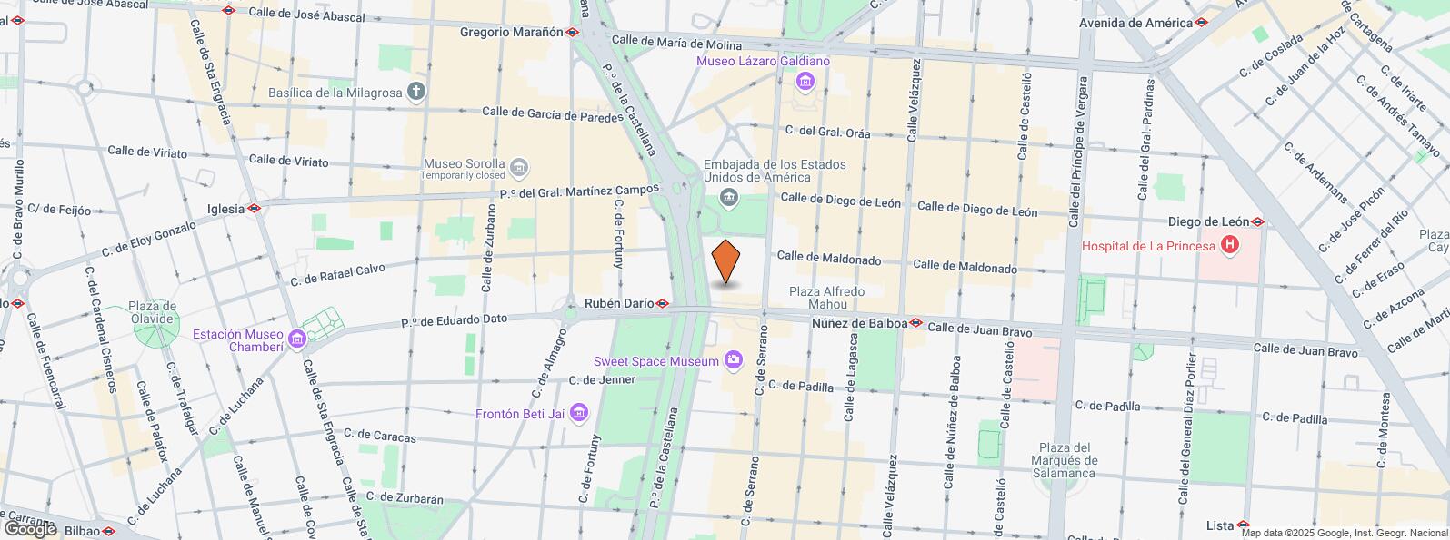 Location Map for Paseo Castellana, 42, Salamanca, Madrid, 28046