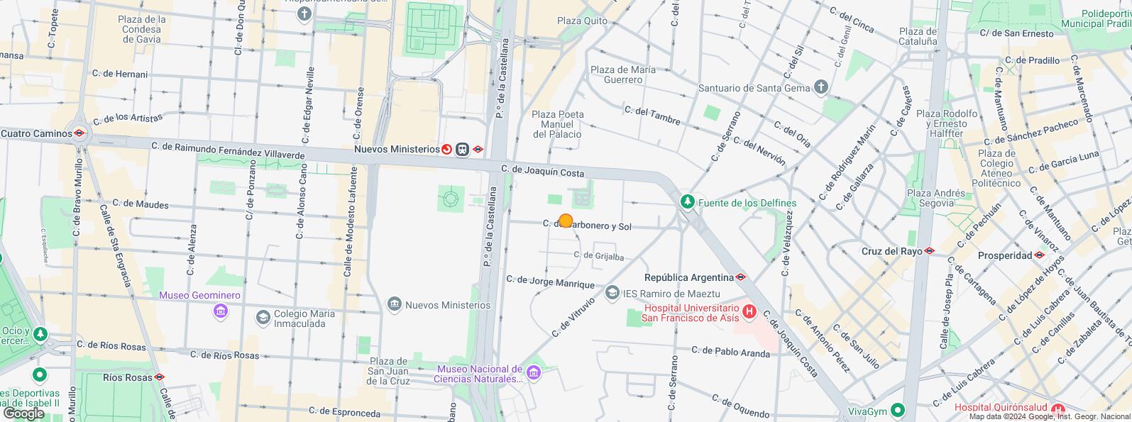 Location Map for Paseo de la Castellana, Chamartín, Madrid, 28046