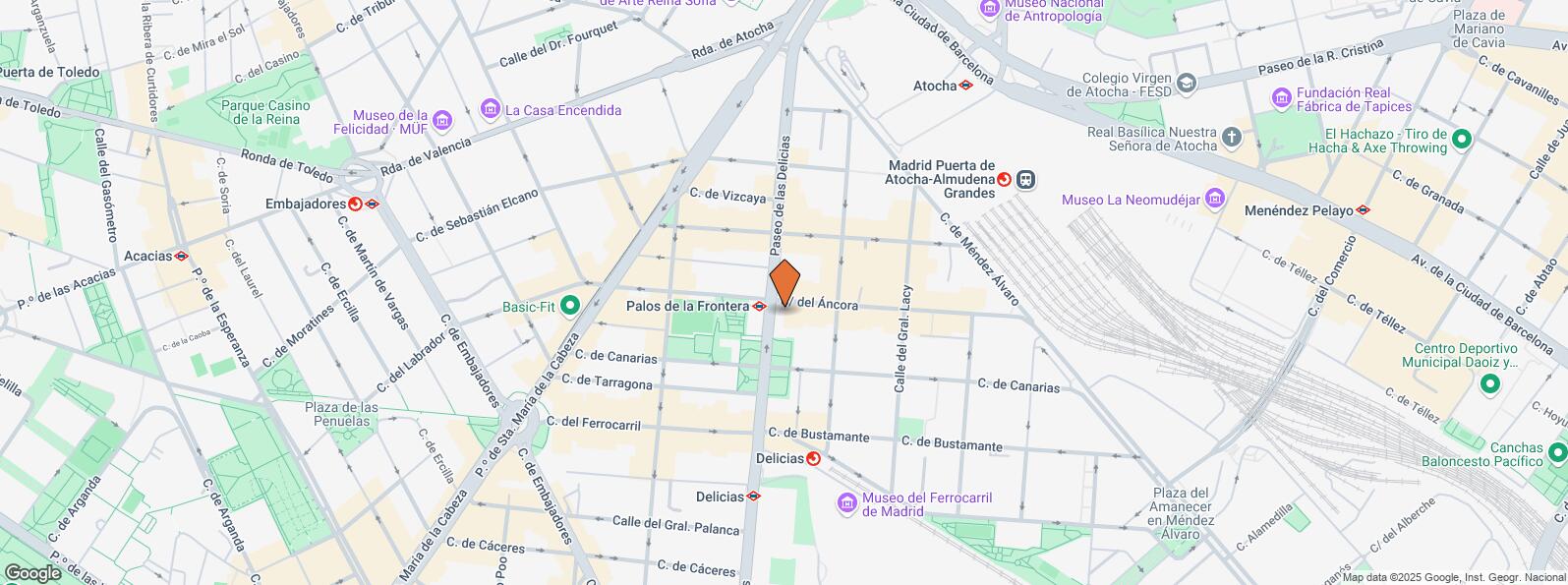 Location Map for Paseo de las Delicias, 47, Arganzuela, Madrid, 28045