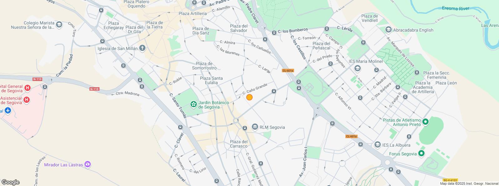 Mapa de Zona Universidad, Segovia, 40005