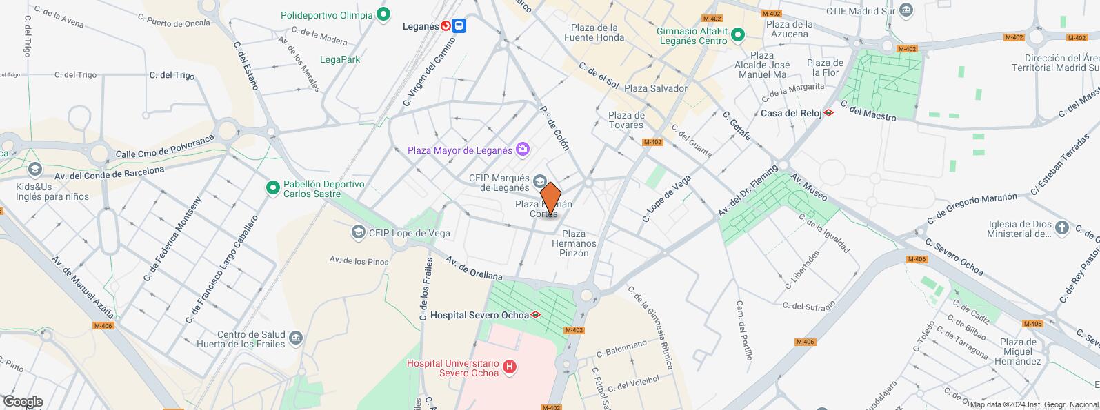 Location Map for Plaza Hernán Cortés, 7, Leganés, Madrid, 28911