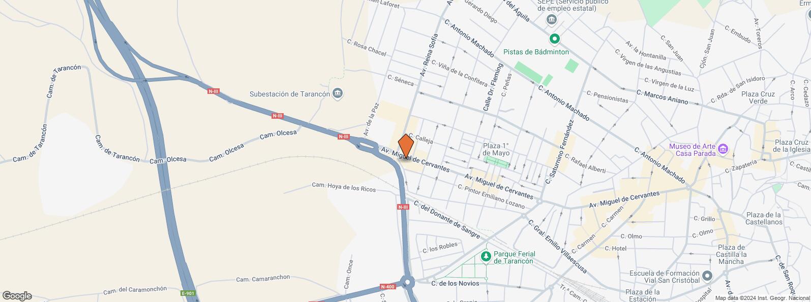 Location Map for Avenida Miguel de Cervantes, 97, Tarancón, Cuenca, 16400