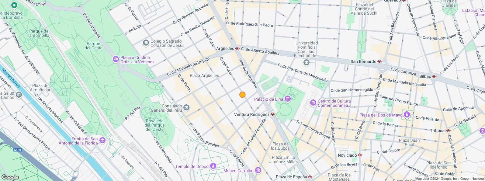 Mapa de Zona Arguelles, Moncloa - Aravaca, Madrid, 28008