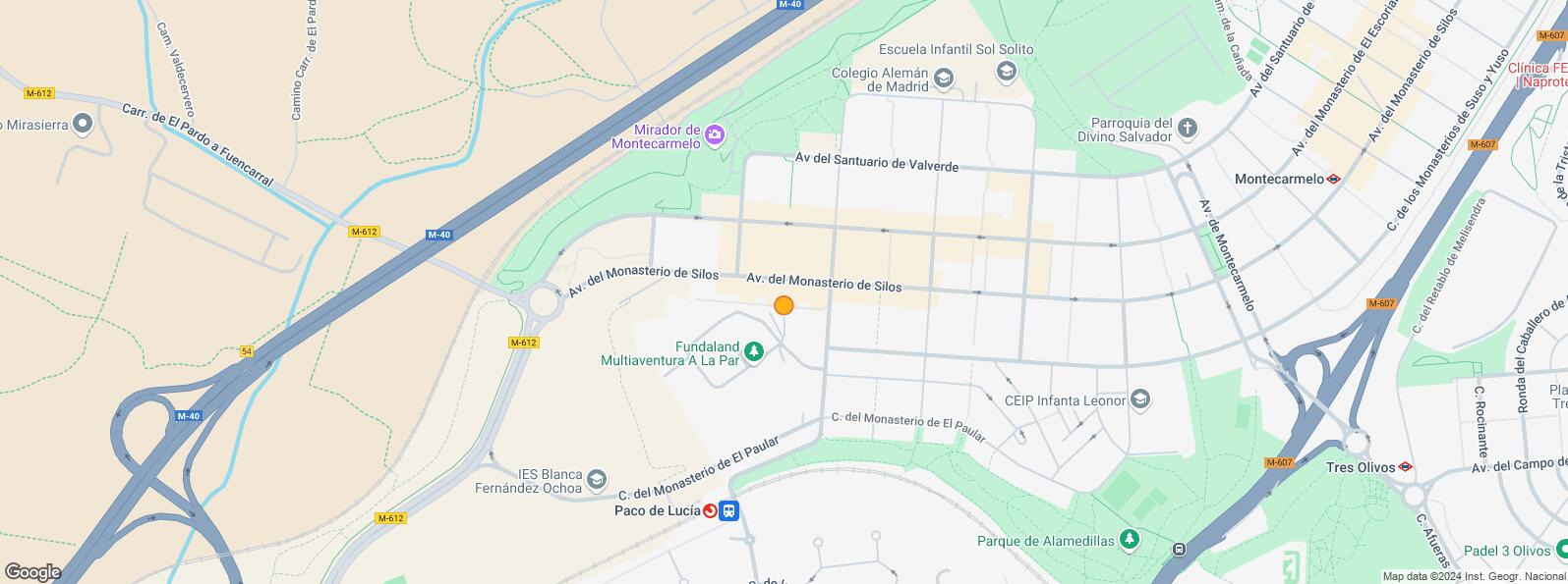 Location Map for Zona Montecarmelo, Fuencarral - El Pardo, Madrid, 28034