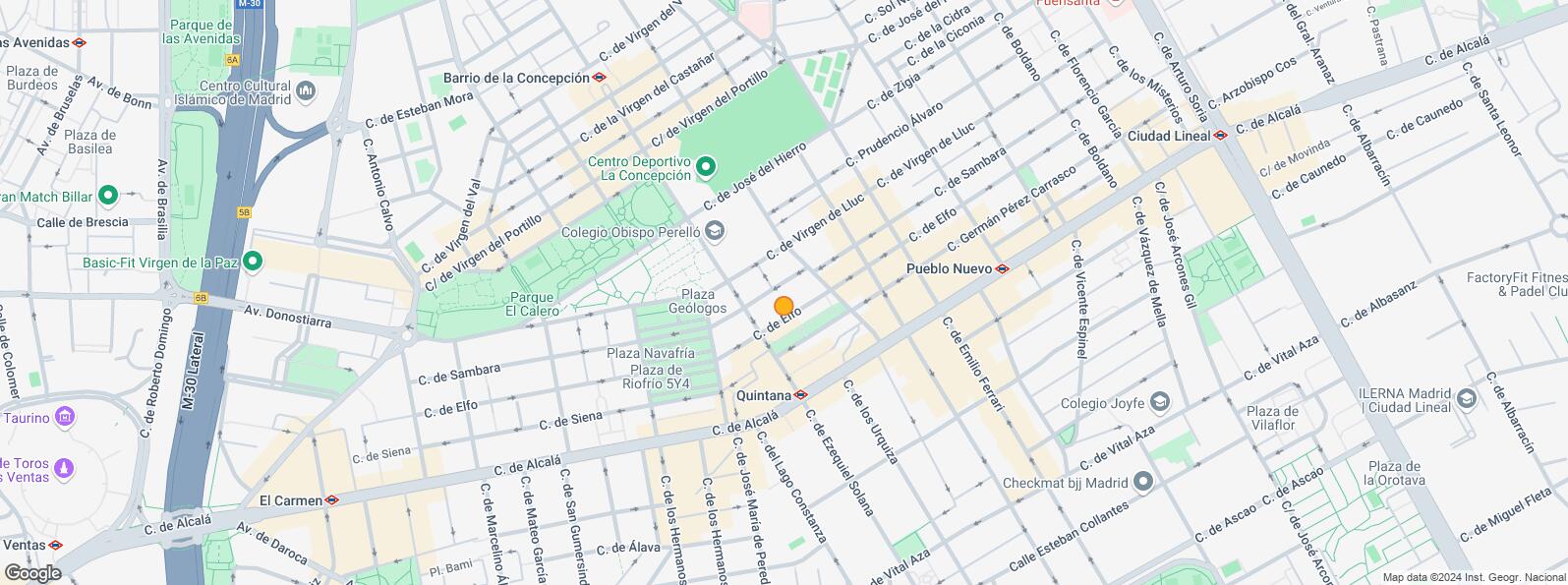 Mapa de Zona Quintana, Ciudad Lineal, Madrid, 28027