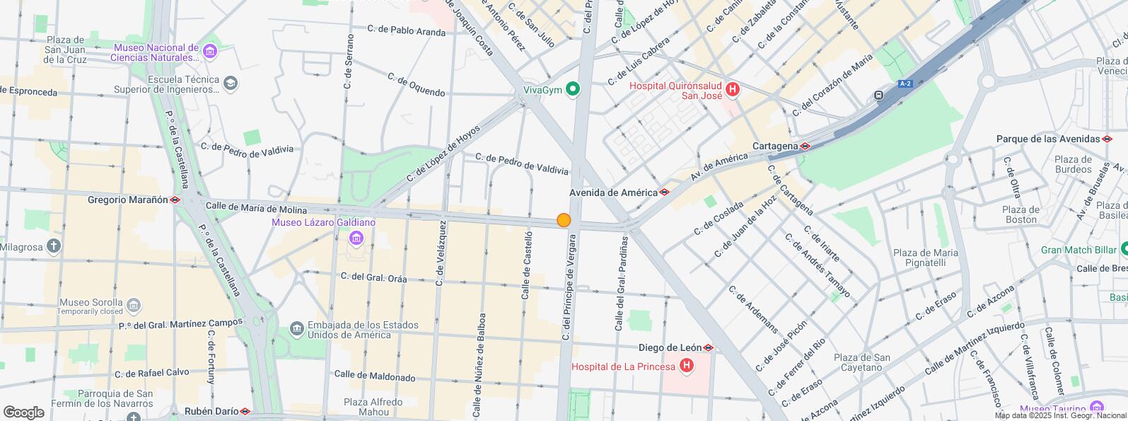 Location Map for Calle María de Molina, Salamanca, Madrid, 28006