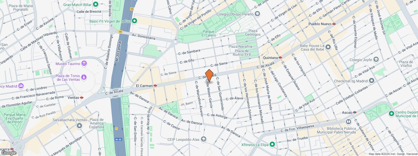 Location Map for Calle Mateo García, 7, Ciudad Lineal, Madrid, 28017