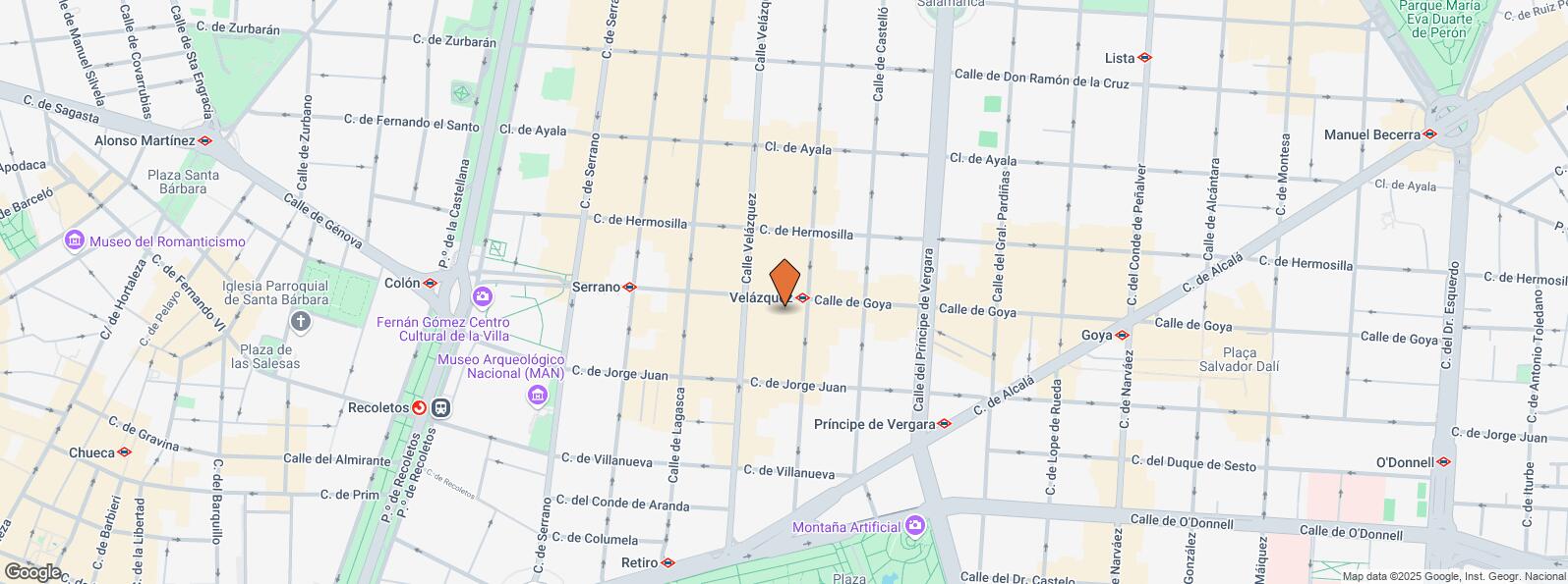 Location Map for Calle Goya, 22, Salamanca, Madrid, 28001