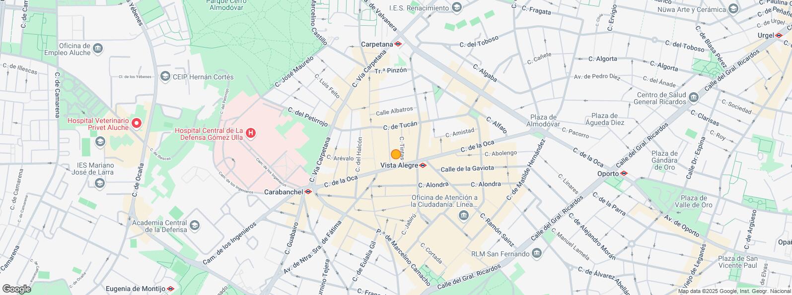 Mapa de Zona Vista Alegre, Carabanchel, Madrid, 28025