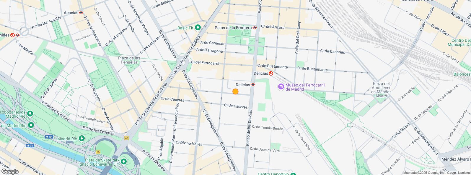 Mapa de Paseo Delicias, Arganzuela, Madrid, 28045