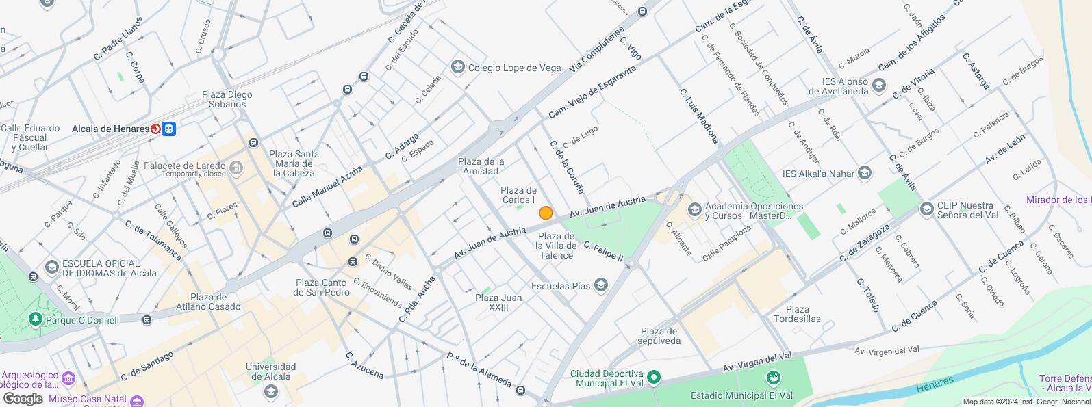 Location Map for Galerías Juan de Austria, Alcalá de Henares, Madrid, 28804