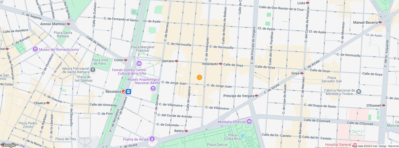 Mapa de Calle Lagasca, Salamanca, Madrid, 28001