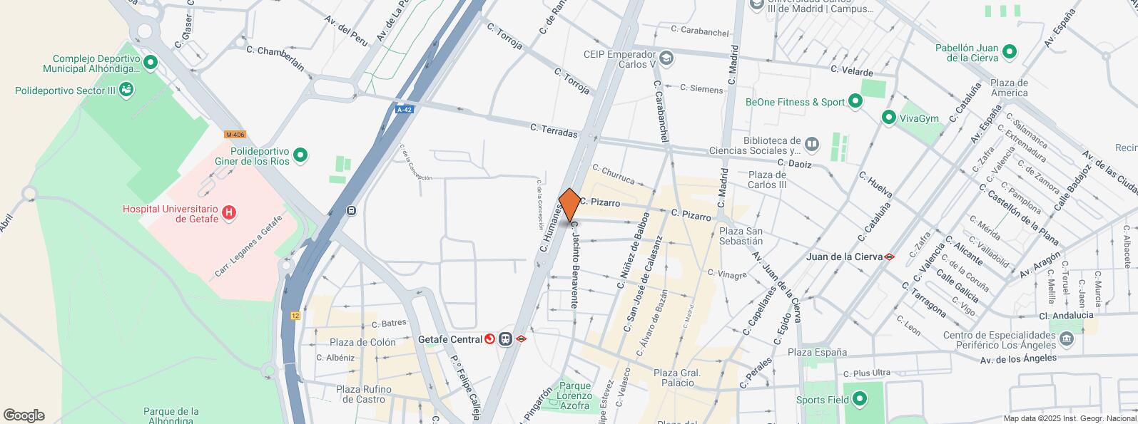 Location Map for Calle Jacinto Benavente, 21, Getafe, Madrid, 28902