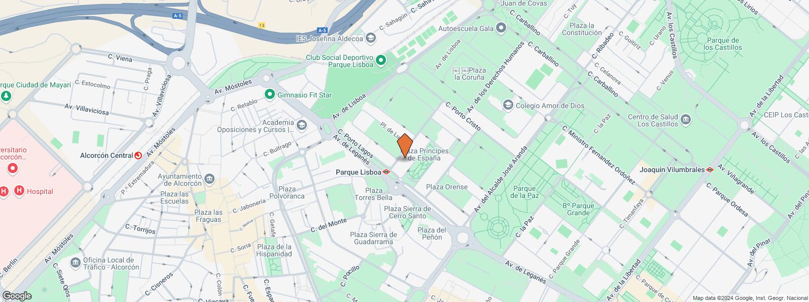 Location Map for Calle Príncipe Don Juan Carlos, 2, Alcorcón, Madrid, 28924