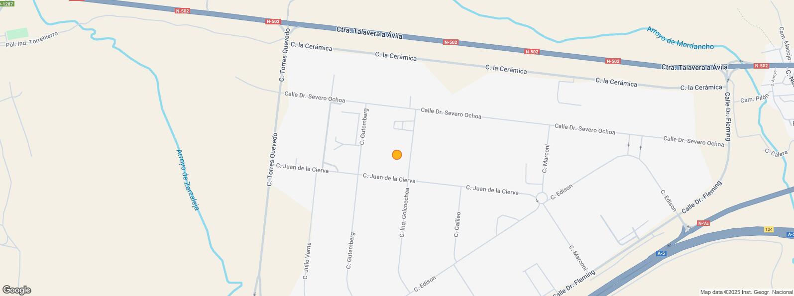 Location Map for Polígono Torrehierro, Talavera de la Reina, Toledo, 45600