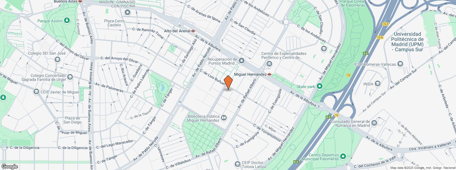 Location Map for Calle Gerardo de Diego, 1, Puente de Vallecas, Madrid, 28038