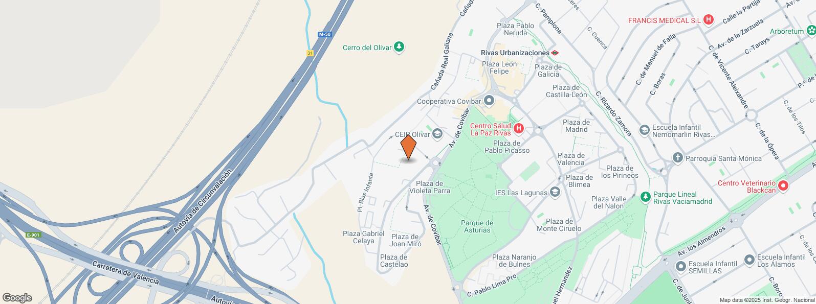 Location Map for Plaza Luis Buñuel, 4, Rivas-Vaciamadrid, Madrid, 28529