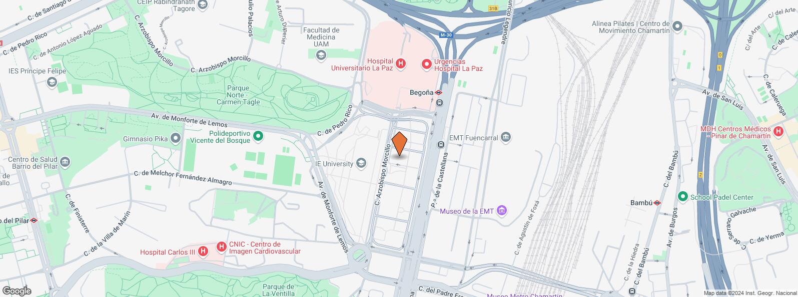 Location Map for Torre Cristal, Paseo Castellana, 259 C, Fuencarral - El Pardo, Madrid, 28046