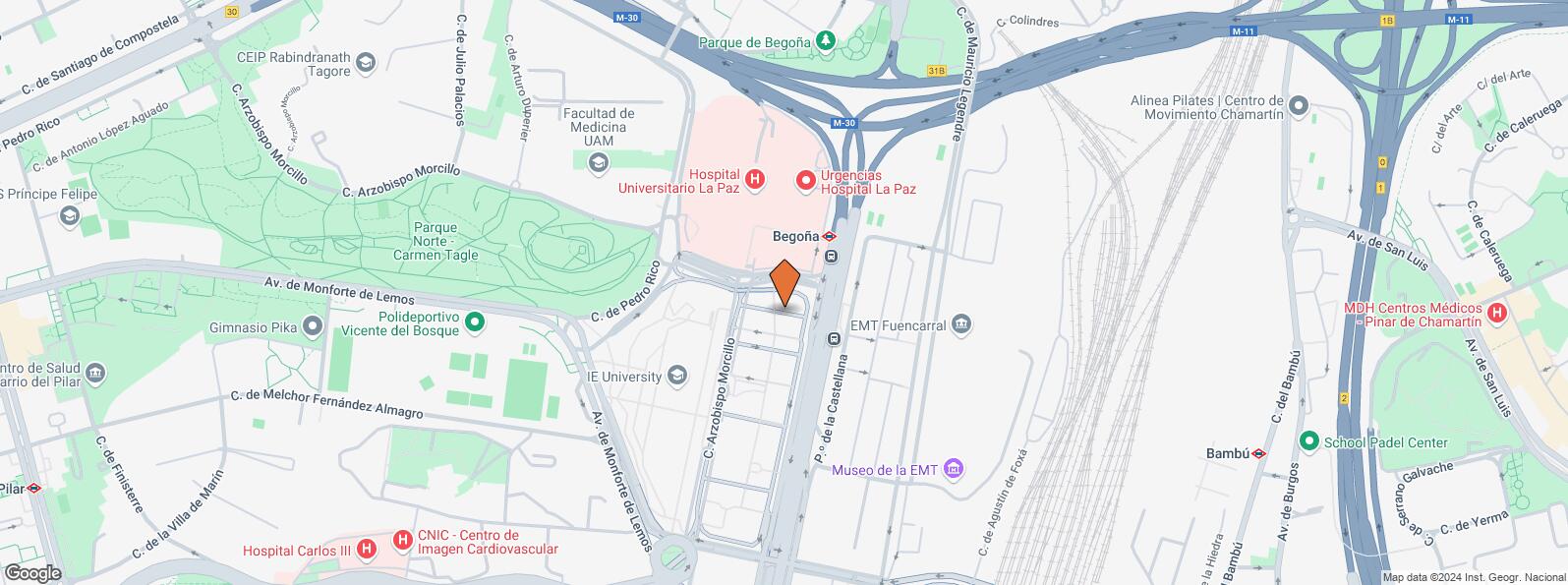 Location Map for Torre Emperador, Paseo Castellana, 259 D , Fuencarral - El Pardo, Madrid, 28046