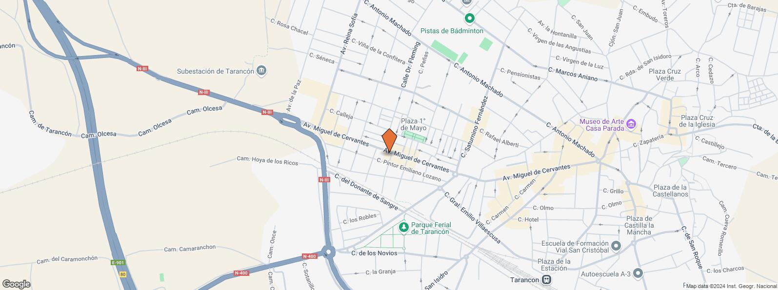 Location Map for Avenida Miguel de Cervantes, 83, Tarancón, Cuenca, 16400