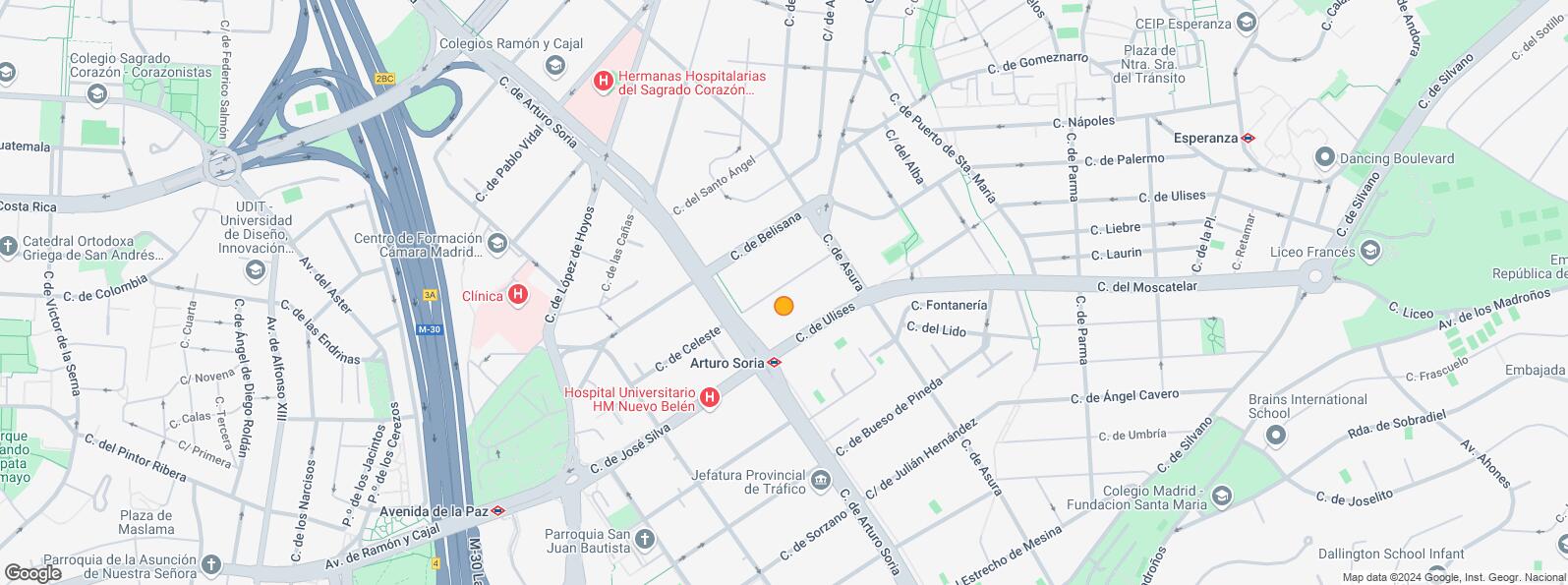 Mapa de Zona Arturo Soria, Ciudad Lineal, Madrid, 28043