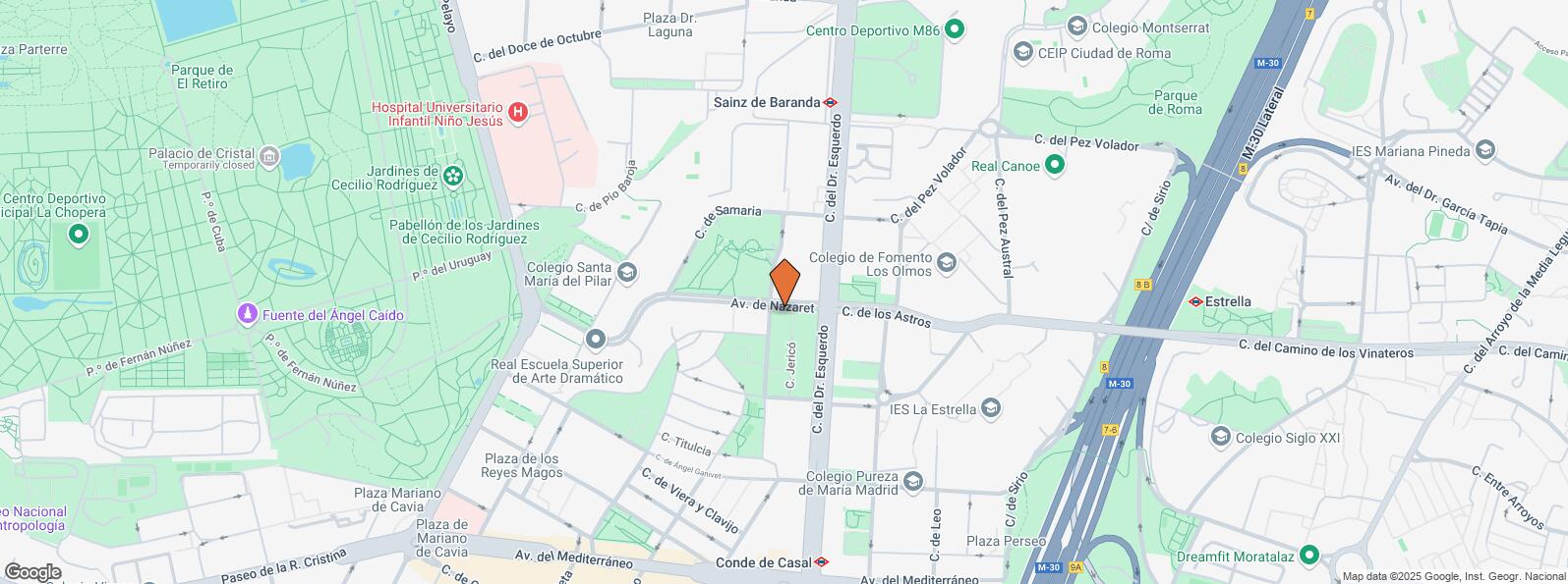 Location Map for Avenida de Nazaret, 10, Retiro, Madrid, 28009