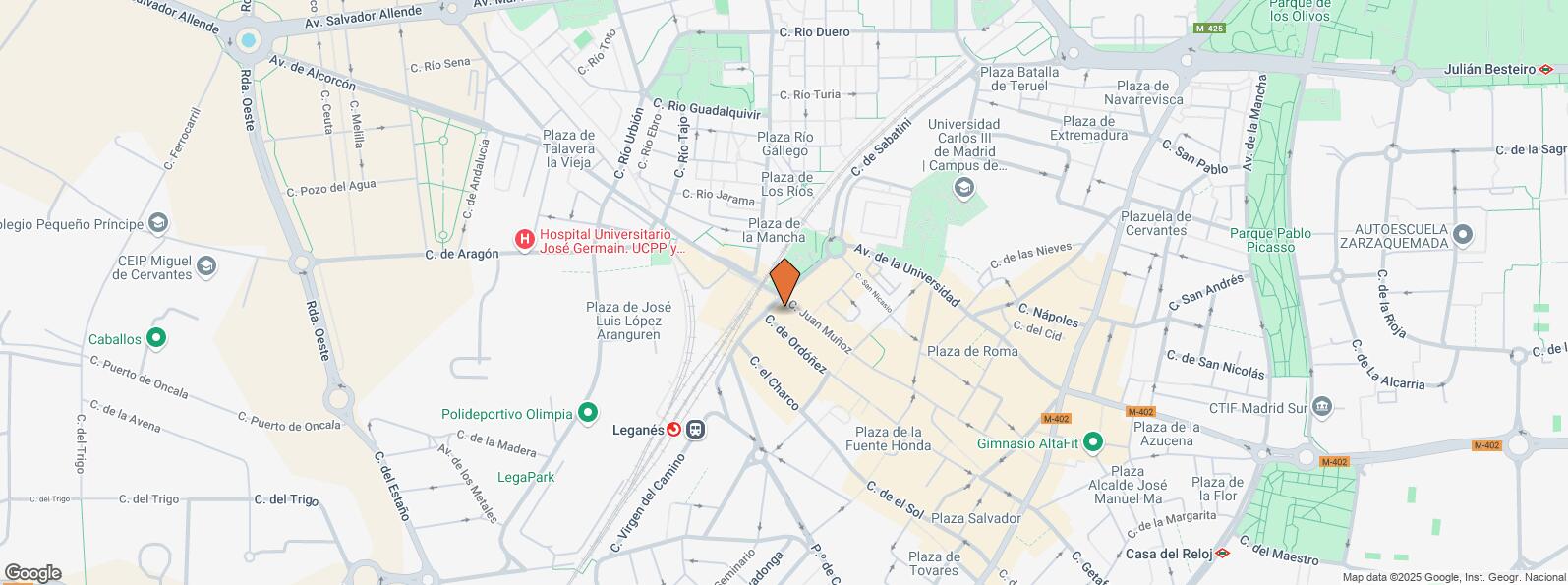 Location Map for Calle Ordóñez, 38, Leganés, Madrid, 28911