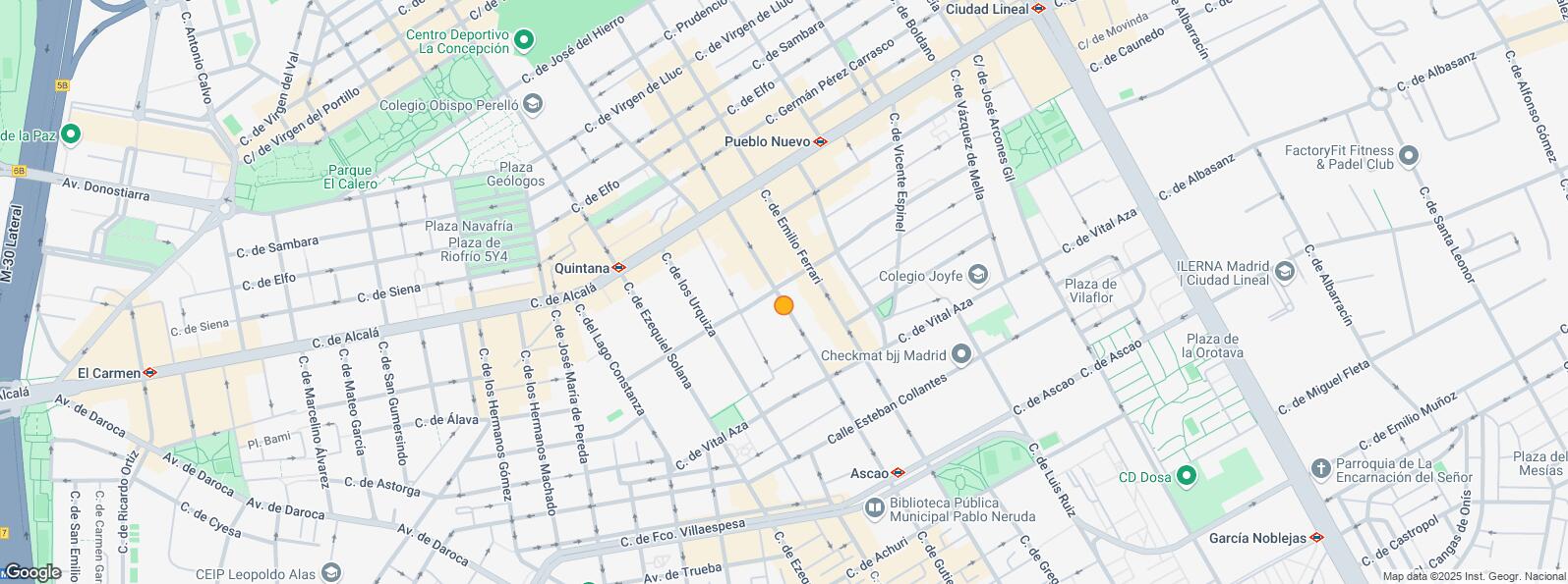 Mapa de Calle Gutierre de Cetina, Ciudad Lineal, Madrid, 28017