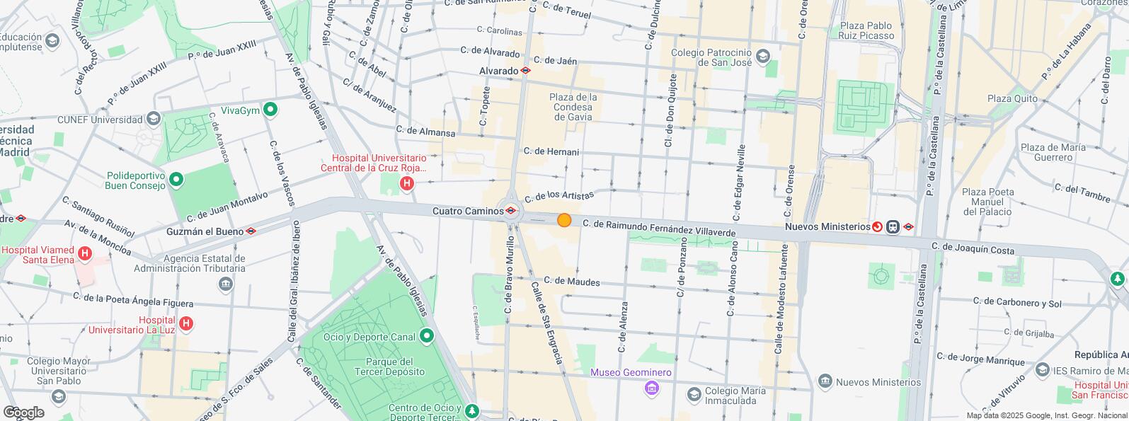Location Map for Glorieta Cuatro Caminos, Tetuán, Madrid, 28020
