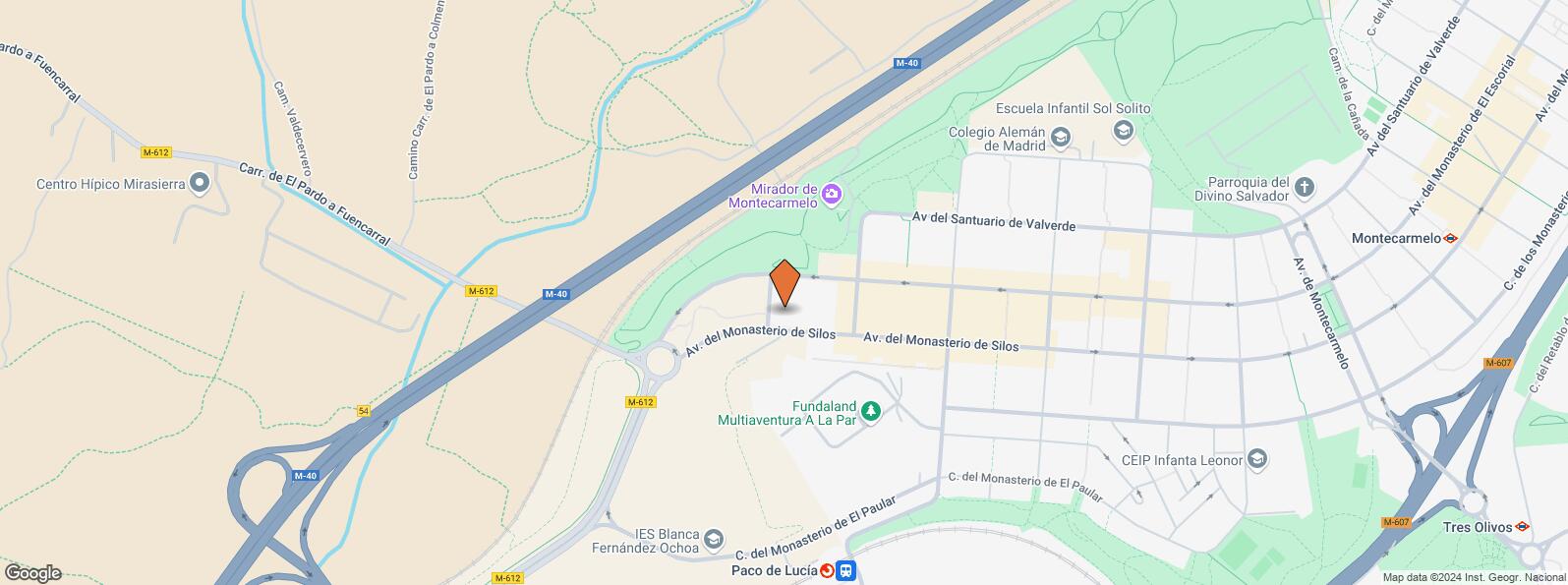 Location Map for Avenida Monasterio de Silos, 11, Fuencarral - El Pardo, Madrid, 28034