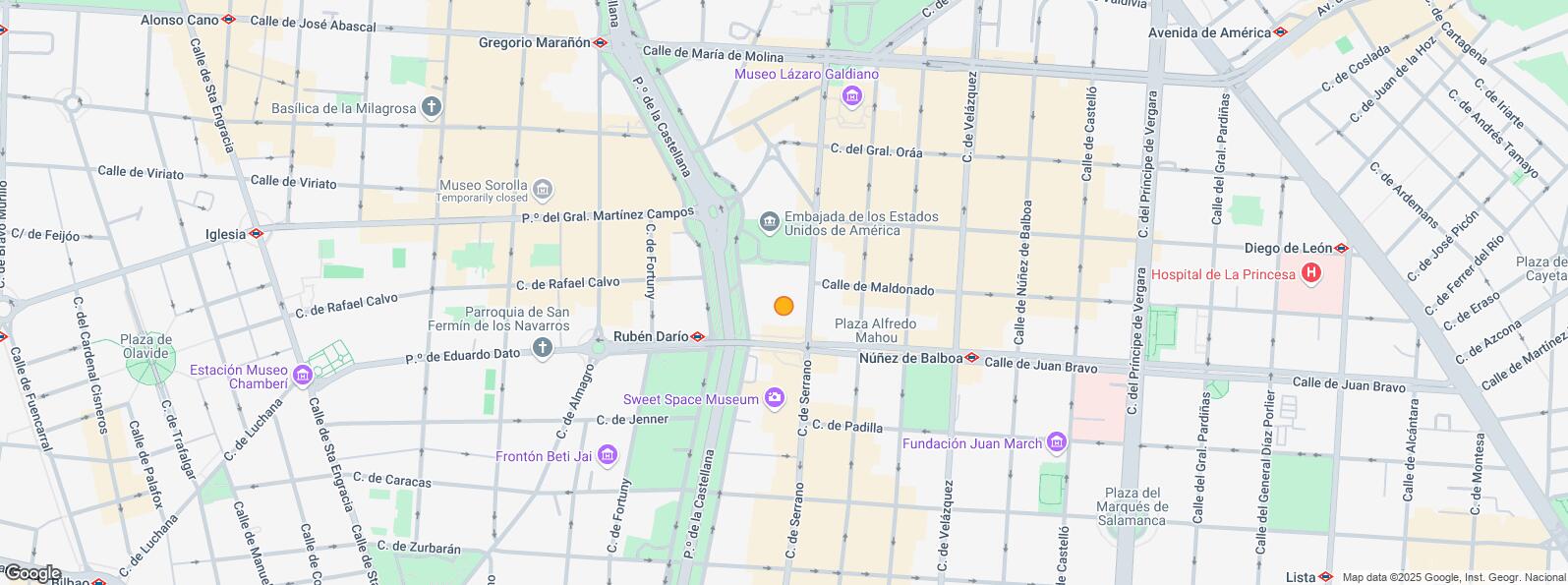 Location Map for Paseo Castellana, Salamanca, Madrid, 28046