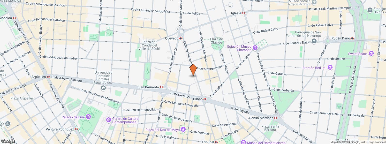 Mapa de Edificio Castro, Calle Fuencarral, 121, Chamberí, Madrid, 28010