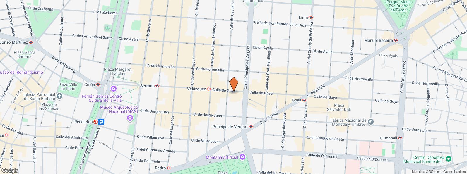 Mapa de Calle Goya, 36, Salamanca, Madrid, 28001