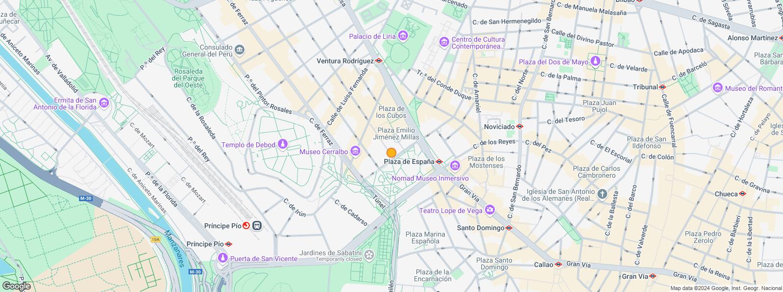 Location Map for Zona plaza España, Moncloa - Aravaca, Madrid, 28008