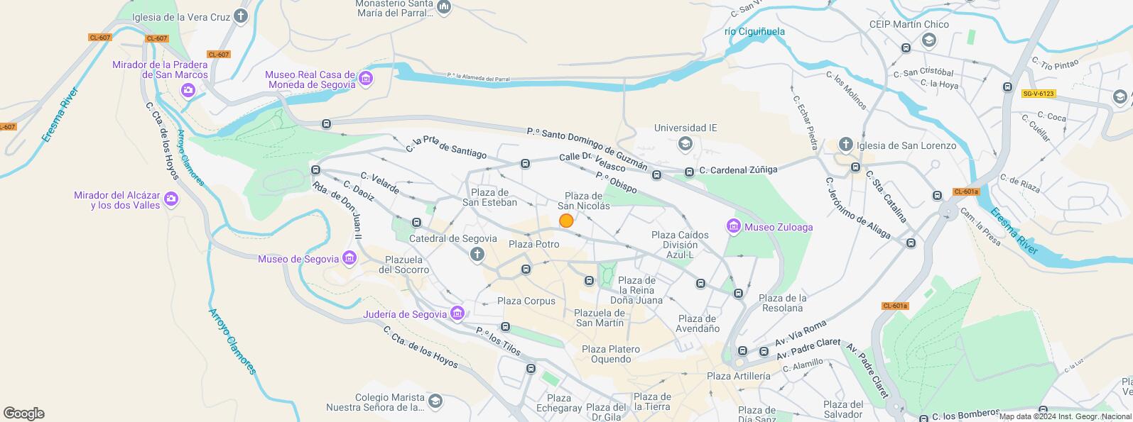 Location Map for Casco Antiguo, Segovia, 40001